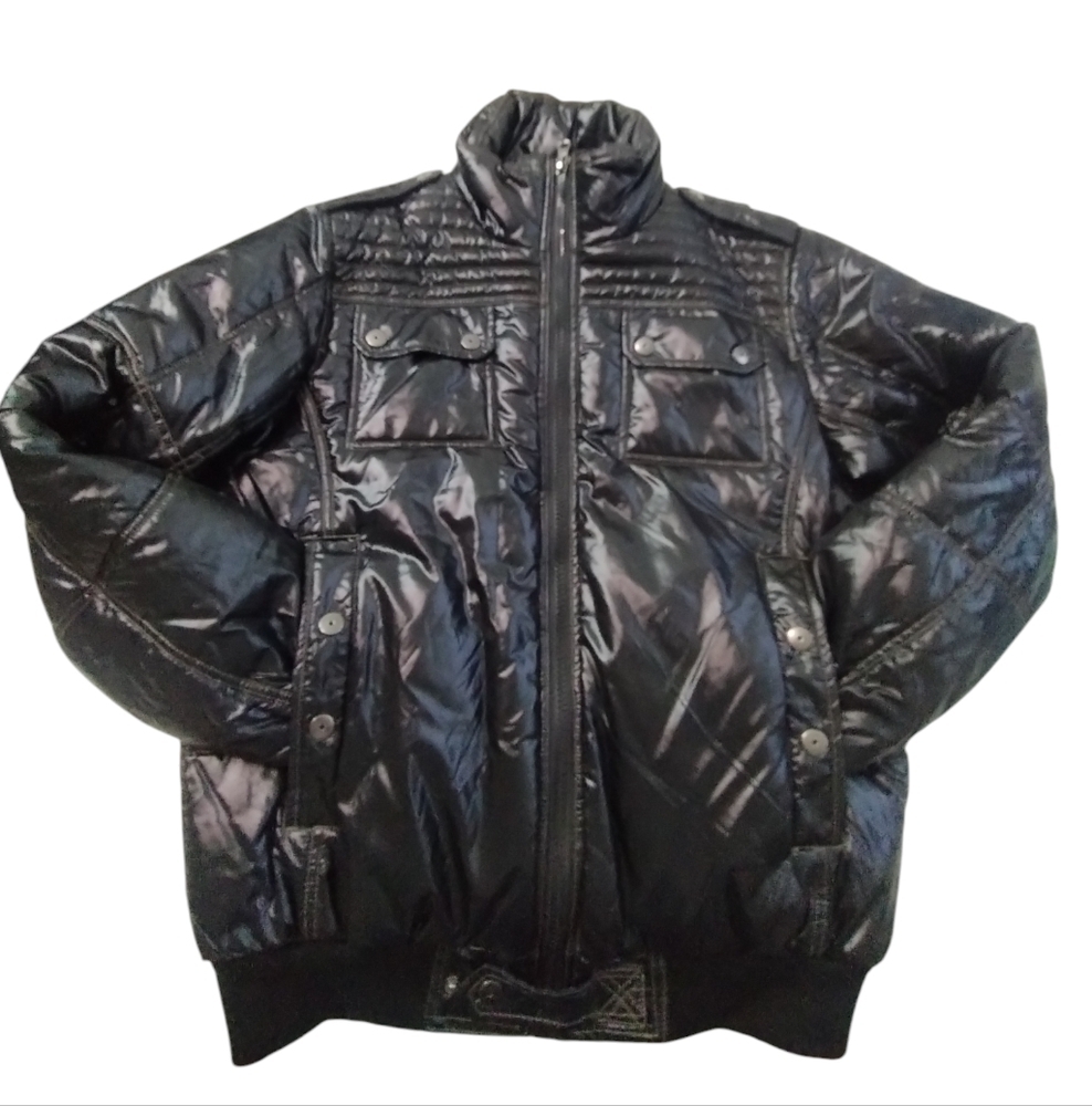 7 Diamonds Men's L Voss‎ Puffer Bomber Jacket Quiet Luxury Streetwear Gothcore